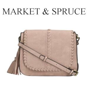 NWT Market & Spruce Ellen Whipstitch Saddle Crossbody